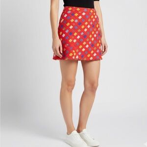 Vintage Multi colored flare Mini skirt SZ XS
